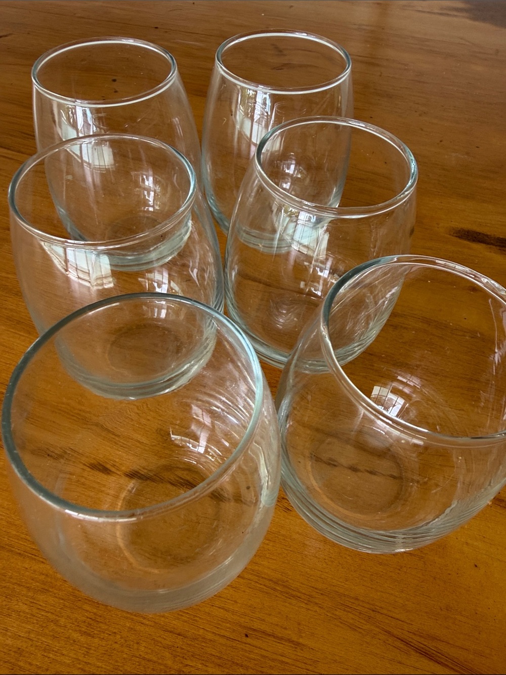 Set of 6 Clear Stemless Wine Glasses - Everyday Glassware